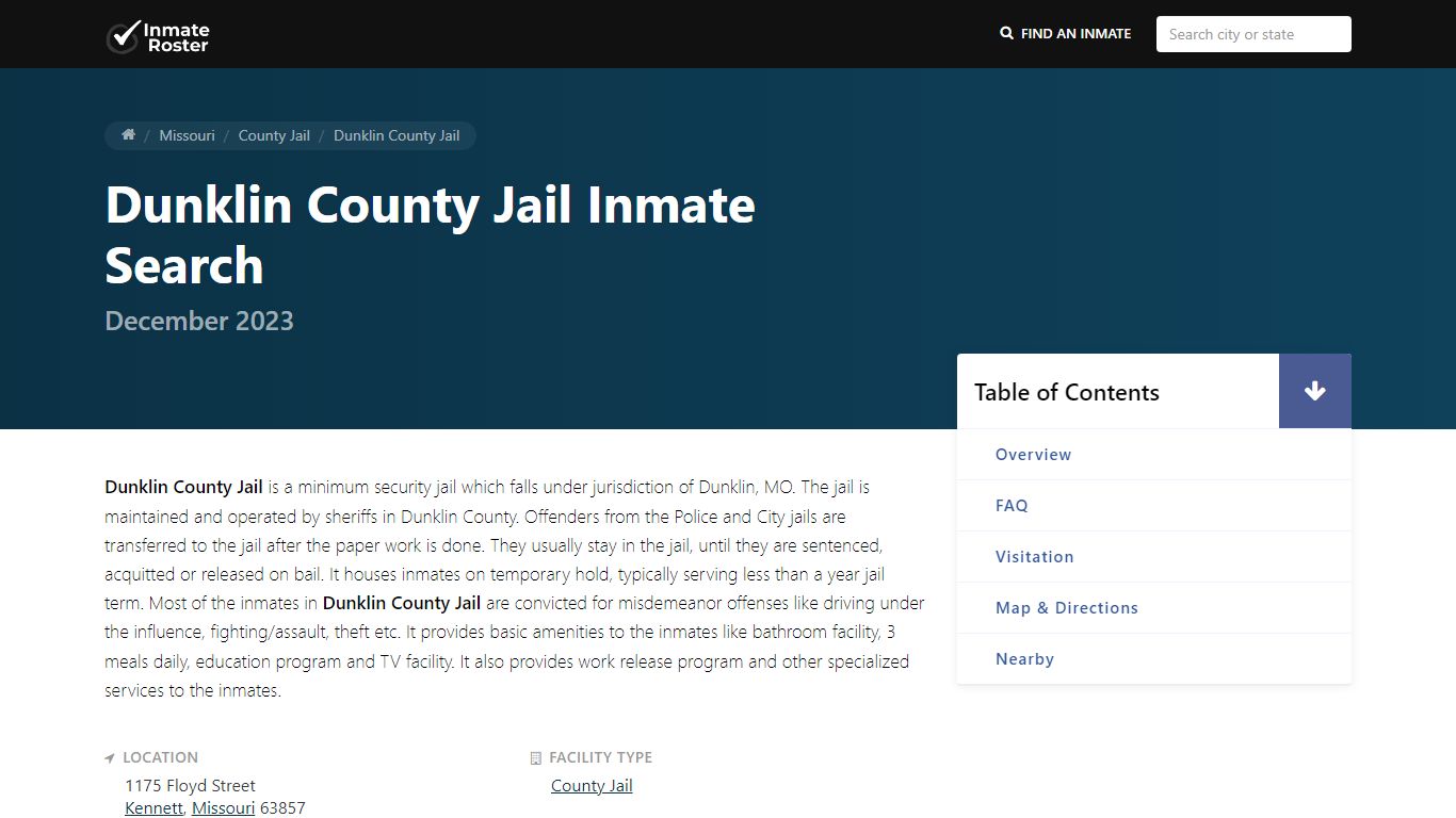 Inmate Search | Dunklin County Jail - Kennett, MO